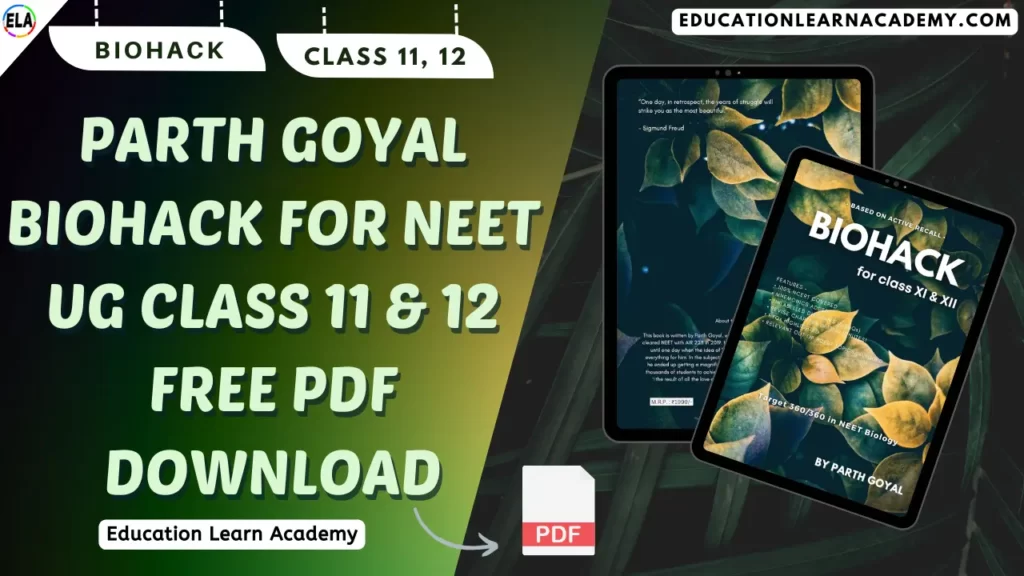 Biohack For NEET UG Class 11 and 12 Free PDF Download