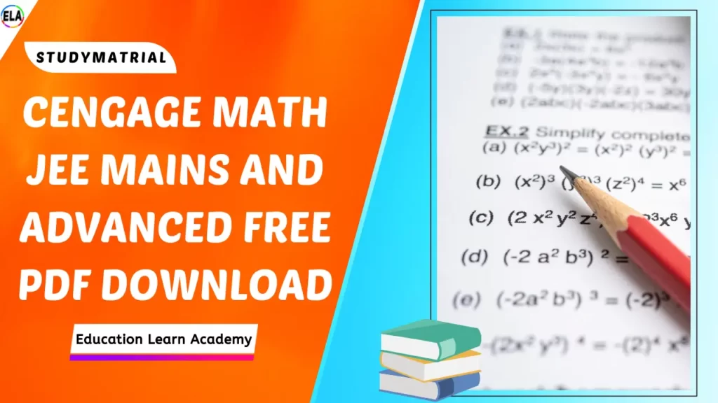 Cengage Math JEE Mains And Advanced Free Pdf Download