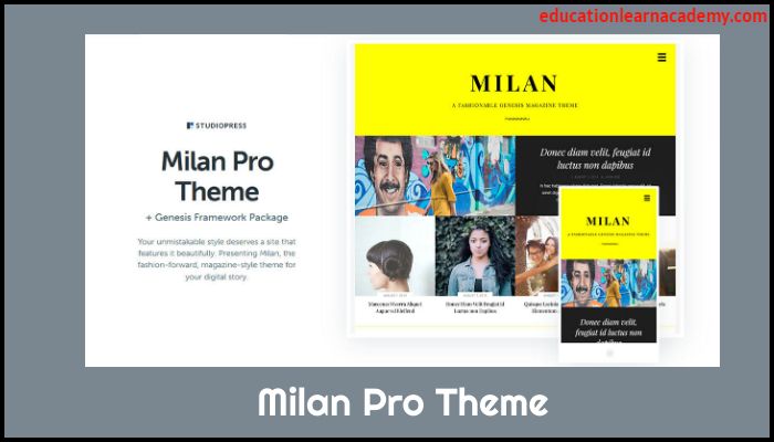 Free Download Milan Pro Theme by StudioPress [ Latest version