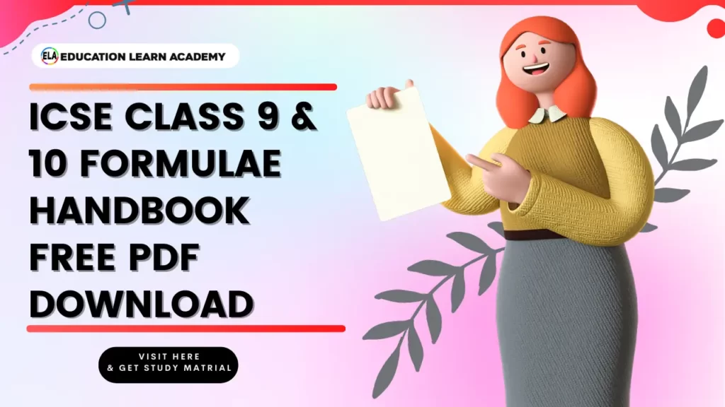 ICSE Class 9 & 10 Formulae Handbook Free Pdf Download