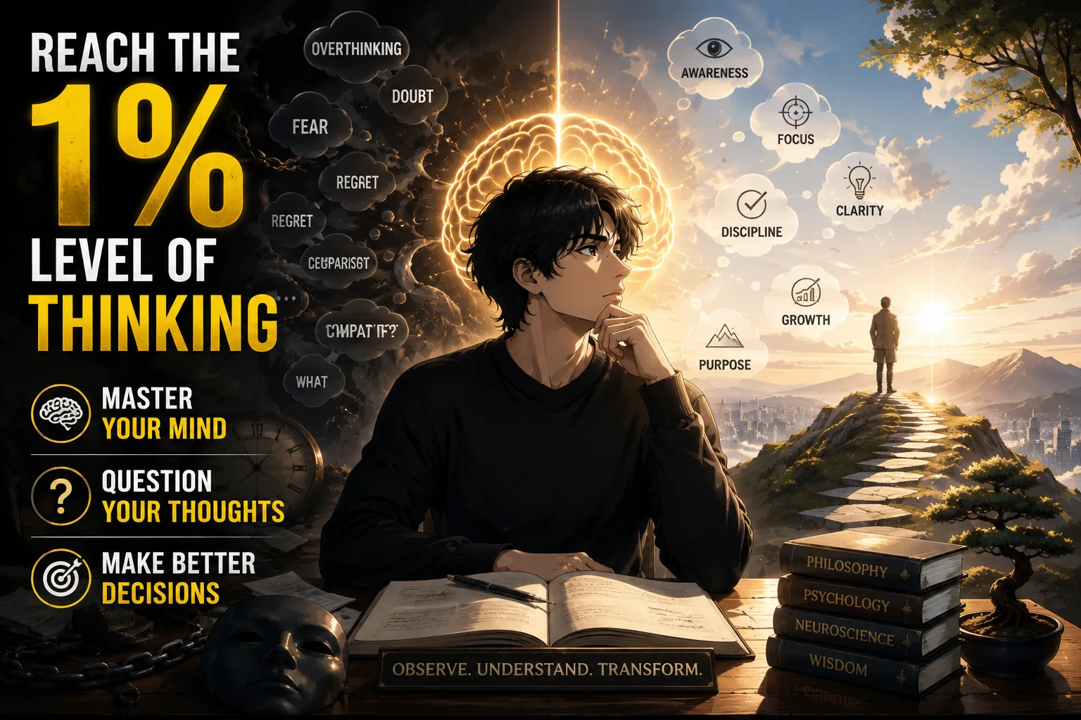 Reach the 1% Level of Thinking Master Your Mind, Question Your Thoughts, Make Better Decisions