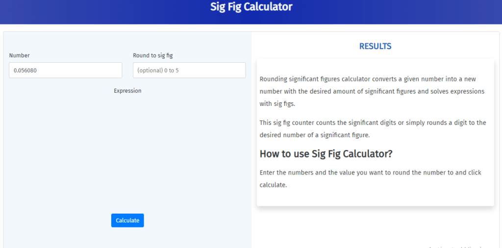 Sig Fig Calculator